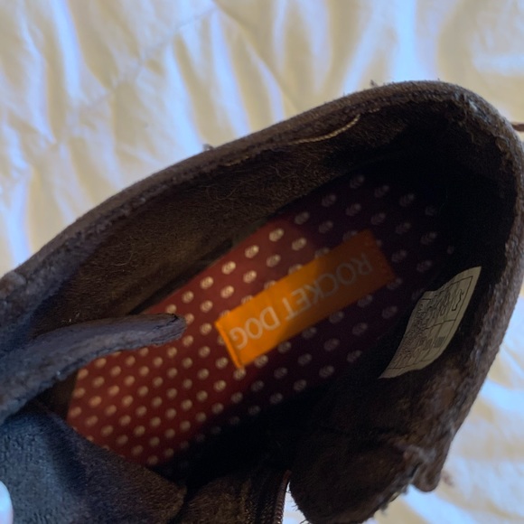 Rocket Dog Heeled Tie Suede Booties - Size 6 - Brown - EUC - Picture 7 of 10